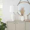 26" White Textured Feather Ceramic Urn Table Lamp - Nourison - 4 of 4