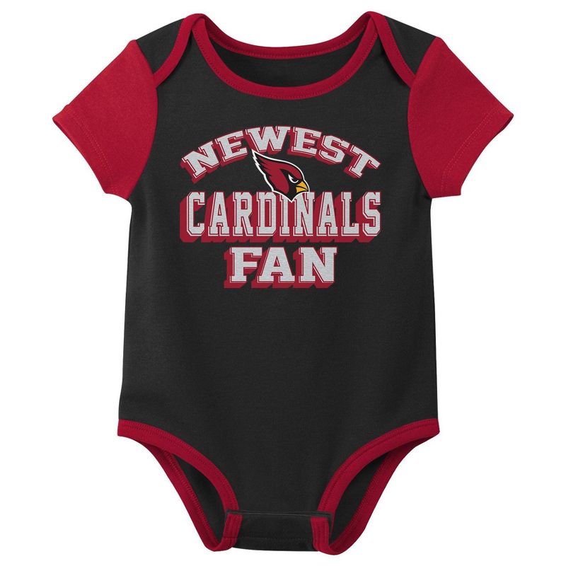 NFL Arizona Cardinals Infant Boys&#39; 3pk Bodysuit, 2 of 5