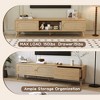 Boho TV Stand for TVs up to 80", Modern Farmhouse Media Console with Solid Wood Legs, Entertainment Center for Living Room - 4 of 4