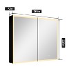 Flora Medicine Cabinet with Mirrors and Lights, Recessed/Wall Mounted Bathroom Cabinet with 3 Mode Light, Dimmable, Anti-Fog, Black - 2 of 4