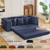 82.25" Corduroy Convertible 3-Seater Sofa Bed with 5 Pillows, Side Pockets, Cup Holders, and Wide Armrests - 2 of 4