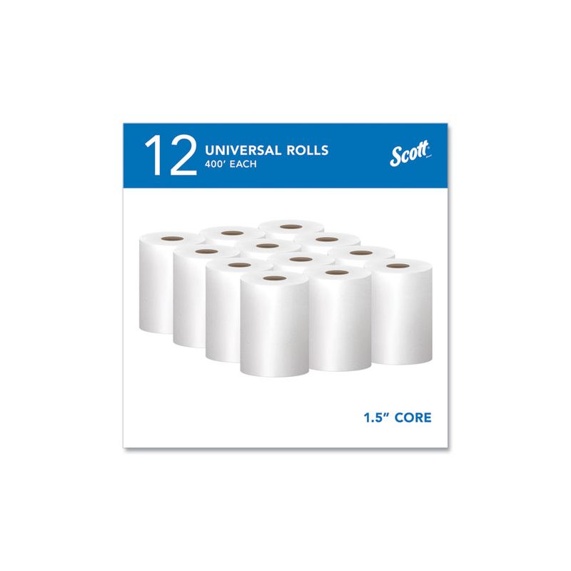 Scott Essential Hard Roll Towels for Business, Absorbency Pockets, 1-Ply, 8" x 400 ft, 1.5" Core, White, 12 Rolls/Carton, 2 of 8