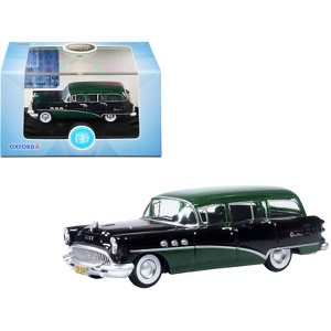 1954 Buick Century Estate Wagon Baffin Green and Carlsbad Black 1/87 (HO) Scale Diecast Model Car by Oxford Diecast - 1 of 3