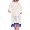 LA LEELA Women's Summer Vacation Holiday Wear Beach Open Front Holiday Duster Beachwear Cardigans - 3 of 4