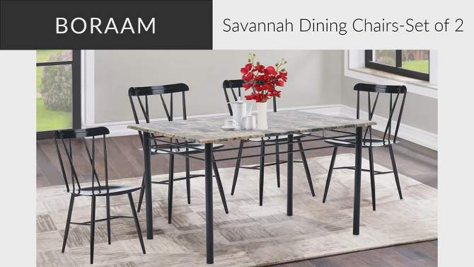 Set of 2 Savannah Metal Dining Chairs - Boraam Industries, 2 of 13, play video