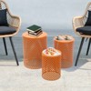 YIYIBYUS Outdoor Side Table, Metal Frame Accent Table, Modern End Table - 2 of 4