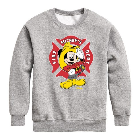 Boys' - Disney - Firefighter Mickey Graphic Long Sleeve Fleece Sweatshirt - image 1 of 4