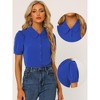 Allegra K Women's Peter Pan Collar Short Sleeve Button Front Work Shirt - 2 of 4