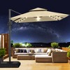 10' x 10' Heavy Duty Square Solar Cantilever Umbrella, 2-Tier Aluminum  Outdoor Patio Umbrella with Weighted Base 360-Degree Rotation for Backyard - 2 of 4