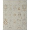 Tan and Gray Wool Floral Hand Knotted Area Rug - 4 of 4