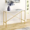 Gold Finish Console Table with Faux Marble Top - Henn&Hart - image 4 of 4