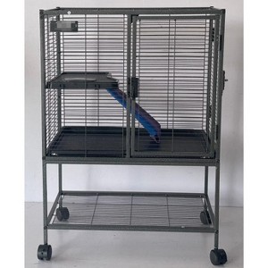 Metal Small Animal Pet Cage, Double-Layer Animal Habitat with Ramp and Tray, Suitable for Hamsters, Squirrels, Hedgehogs, Rabbits, and Ferrets - 1 of 4
