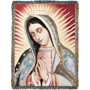 Manual Woodworks and Weavers “Our Lady of Guadalupe” Tapestry Afghan Blanket – 50x60 - 1 of 3