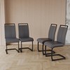 SKRAN Modern Dining Chairs,PU Faux Leather High Back Upholstered Side Chair for Dining Room Kitchen Vanity Patio Club Guest (Grey+PU) - 4 of 4