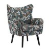 Modern Velvet Curved Wingback Chair, Upholstered Accent Chair, Button-Tufted Arm Chair with Oak Frame and Black Legs -Christopher Knight Home - 4 of 4