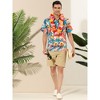 Lars Amadeus Men's Summer Floral Print Short Sleeve Button Down Beach Hawaiian Casual Shirt - 3 of 4