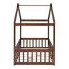 CAVINAS Twin Size Bed Frame, Wood Bed House Bed Frame with Fence, House-Shaped Floor Bed for Kids, Teens, Girls, Boys, Floor Platform Bed - 4 of 4
