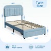 Kids Bed Frame,Twin Kids Bed Frame with Bookcase Headboard, Velvet Upholstered Platform Bed Frame with Under-Bed Drawer - 2 of 4