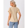 Allegra K Women's Ruffle Short Sleeve V Neck Casual Blouse - 3 of 4