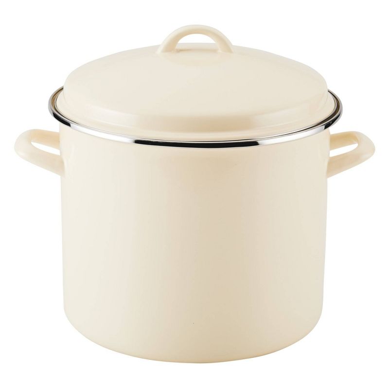 Rachael Ray 12qt Enamel-on-Steel Induction Stockpot with Lid Almond, 1 of 10