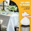 Hoey 6-Pack 54" x 108" Plastic Tablecloth – Disposable, Waterproof, Reusable Cover for Parties, Events, and Weddings (White) - 4 of 4