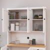 Gulches 71" Kitchen Pantry Storage Cabinet with Microwave Oven Countertop, Freestanding Hutch Cabinet with Adjustable Shelves, Doors and Drawer-White - 2 of 4