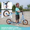 VASIP Youth Kick Scooter for Kids 6+ with Adjustable Handlebar, 12in Air Tires & Wide Non-Slip Deck,Blue - 4 of 4
