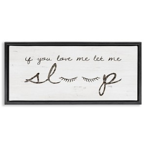 Stupell Industries Let Me Sleep Phrase with Eyelashes Black Framed Floater Canvas Wall Art - 1 of 4