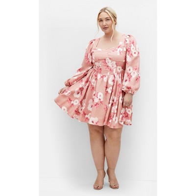 Women's Plus Size Cordelia Print Dress - vintage rose | CITY CHIC