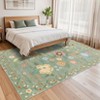 Floral Area Rug Washable Flower Rugs for Living Room Modern Floral Nursery Rug Ultra-Thin Soft Low Pile Accent Rug - 3 of 4