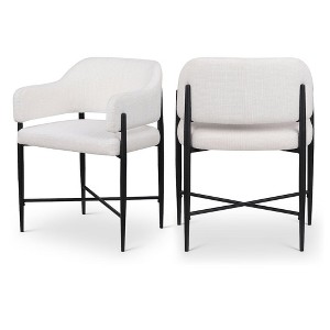 Meridina Furniture,Dame Cream Fabric Upholstered Dining Chair, Set of 2 - 1 of 4
