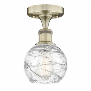 Athens Deco Swirl - 1 Light Semi-Flush Mount In Industrial Style-8.25 Inches Tall and 5.88 Inches Wide - 1 of 1