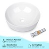 Aquaterior 16" Round Porcelain Ceramic Bathroom Countertop Vessel Sink w/Pop up Drain Hotel - 2 of 4