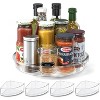 LunaLulinlk Lazy Susan Organizer Turntable for Cabinet with 4 Removable Dividers Bins, Rotating Organizer for Kitchen, 10.6 inch, Clear - 2 of 4