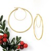 Ross-Simons Italian 14kt Yellow Gold Textured and Polished Double-Hoop Earrings - 3 of 4
