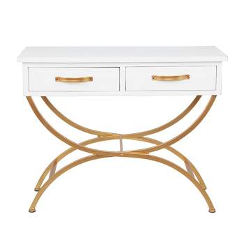 Contemporary Pine Console Table White - Olivia & May