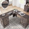 SinCiDo 60" L-Shaped Desk,Farmhouse Computer Desk with Charging Station,Filing Cabinet Storage, Drawer,Study Writing Desk - 4 of 4