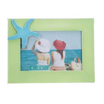 Beachcombers 4x6 Green/Starfish Photo Frame Picture Holder for Wall Shelf or Tabletop Decor Decoration