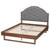 Baxton Studio King Douglas Fabric and Wood Platform Bed Gray/Walnut Brown - 4 of 4