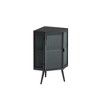 Akoasm 22.25 Inch Bathroom Coner Storage Cabinet With Glass Doors & Shelf-Black - 4 of 4
