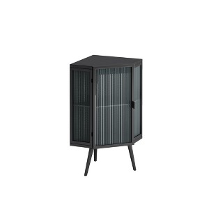 Dexmalle 22inch Floor Coner Cabinet with Tempered Glass Door - 1 of 4