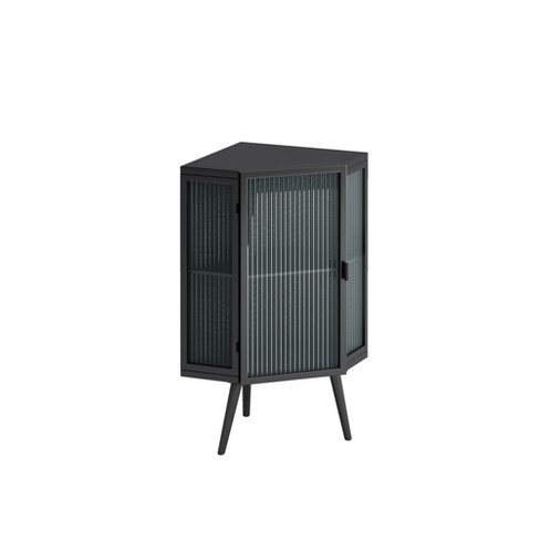 Dexmalle 22inch Floor Coner Cabinet with Tempered Glass Door - image 1 of 4