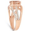 Pompeii3 3 Ct TW Large Oval Peach Morganite & Diamond Ring 10k Rose Gold - 2 of 4