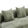 Spassway 67" White Upholstered Loveseat with Round Armrest Teddy Velvet Compression Couch with 2 Pillows - 3 of 4