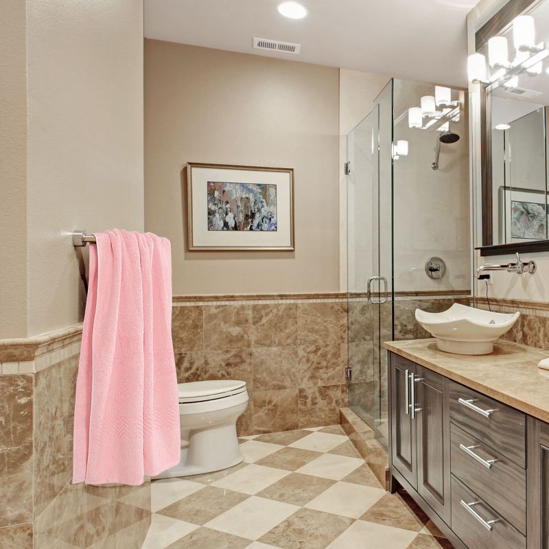 PiccoCasa Luxury Bath Towels Soft Absorbent 100% Cotton Cream Towel Set 4 Pcs, 3 of 6