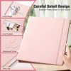 Itopfox Pink PU Leather 3 Ring Binder Organizer with Dividers and Pockets for Letter Size Paper, Ideal for School, Office, and Home Use - 3 of 4