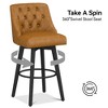 Dyonery Swivel Fabric Bar Stools, 26.8" Counter Height & 30" Bar Height, Tufted Upholstered Farmhouse Kitchen Island Chairs - 4 of 4