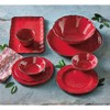 tagltd 10 oz. 7 in. Veranda Cracked Glazed Solid Red Wavy Edge Melamine Serving Bowls 4 pc Dishwasher Safe Indoor Outdoor - 4 of 4