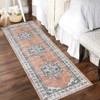 Faux Wool Machine Washable Vintage FloralPrinted  Area Rugs Non Slip Low Pile Stain Resistant  Indoor Modern Ultra Soft Carpet Perfect for Home - 2 of 4