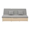 Carrie Rattan Outdoor Patio Sunbed with Adjustable Backrest and Seat for 2-Person, Tanning Near Me - Maison Boucle - 3 of 4